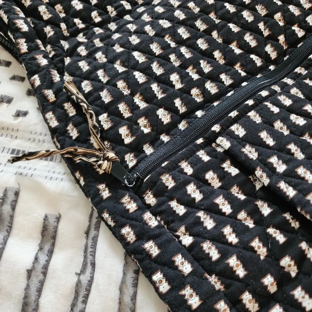 Vintage Vera Bradley Zebra Hanging Garment Bag Black Quilted Dual Handle Retired
